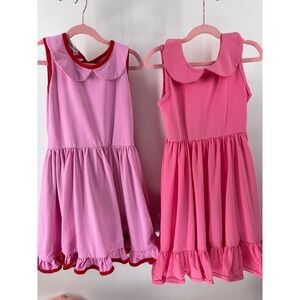 Girlhood Ruffle Hem Dress Kids 8 10‎ Pink Good Peter Pan Collar Sister Set